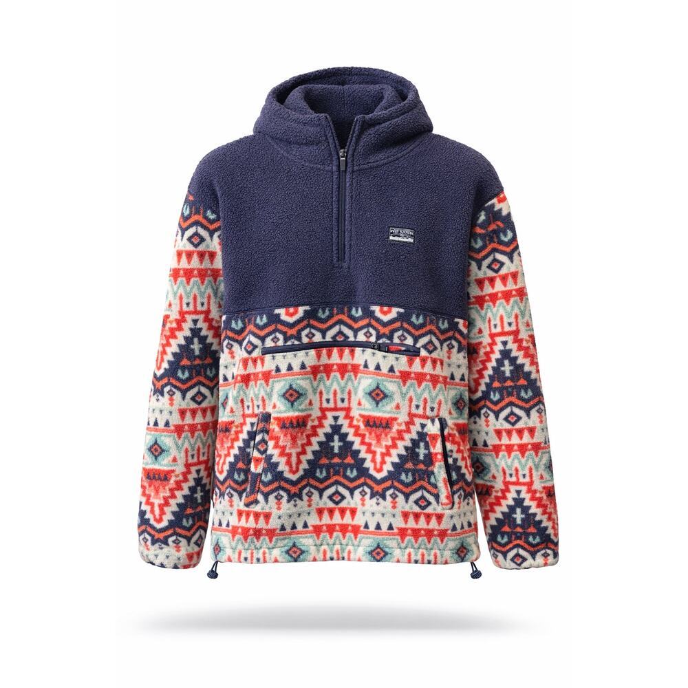 Free Nature Fleece Pullover XL Southwestern Aztec Sherpa 1/4 Zip Pocket Cozy